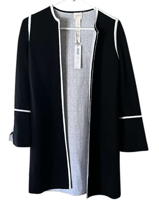 Chico's Jackets & Blazers - Chico's US Size 2 Black Gray Reversible Cardigan Sweater Chico’s Size 00 XS